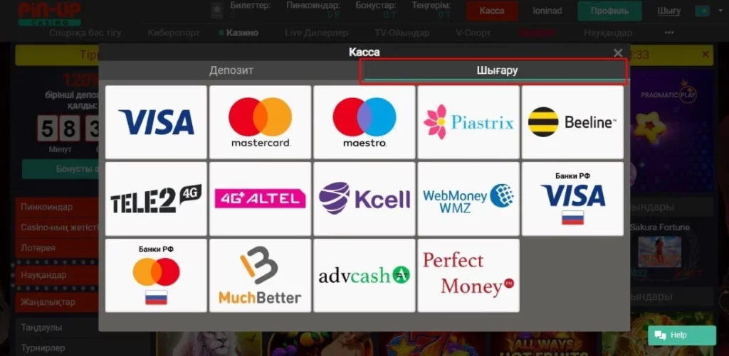 Банк карталары арқылы төлеу және шығару (Visa, Mastercard, Maestro және т.б.)